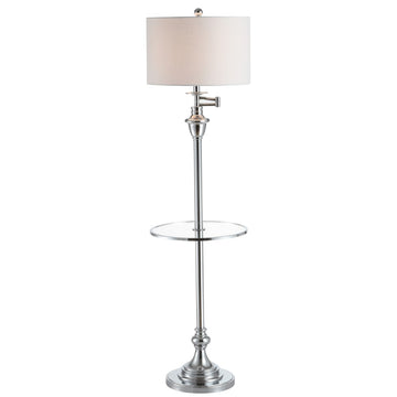 Cora 60" Metal/Glass LED Side Table and Floor Lamp - JONATHAN Y